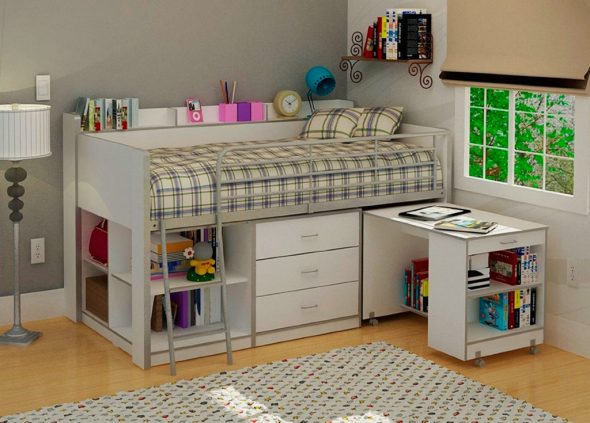 Выбираем кровать-чердак с рабочей зоной для детской комнаты